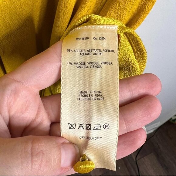 Maeve Anthropologie Womens Size XS Verdet Gold Swing Mini Dress FLAW Stretch - Picture 13 of 15